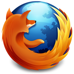 The Firefox logo: a flaming fox surrounding the Earth.